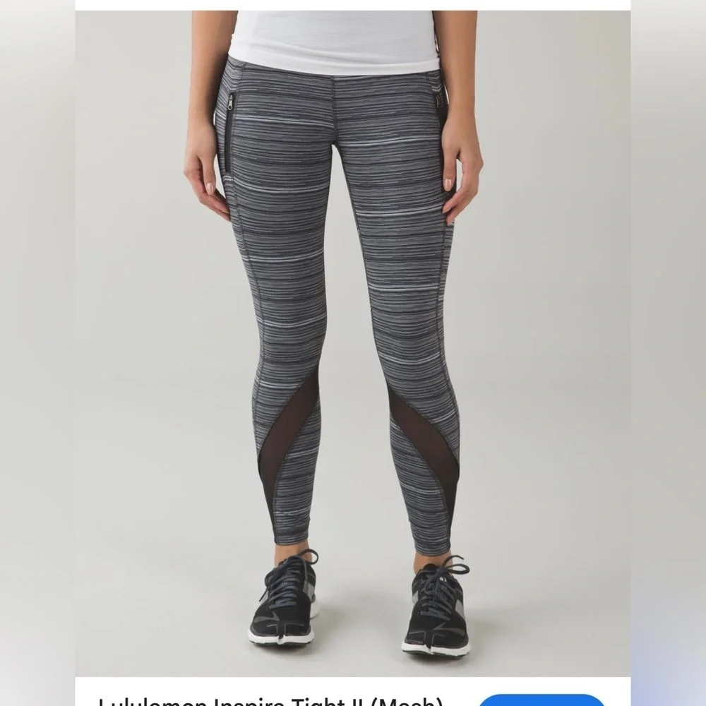 lululemon athletica Women's Heathered Leggings - Black and Gray